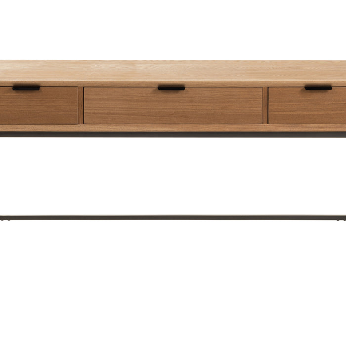 J-Line console 3 Laden - hout|metaal - naturel