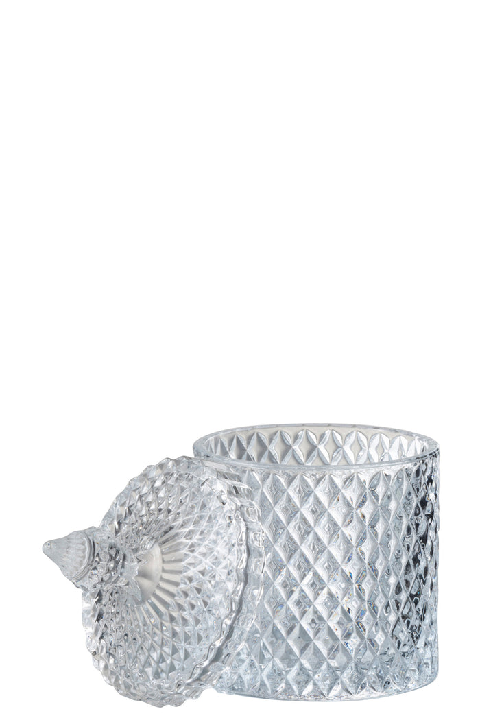 J-Line voorraadpot Geslepen Cilinder - glas - transparant - large