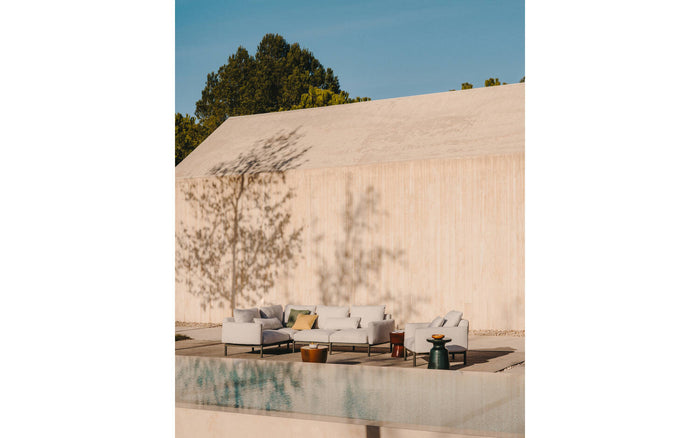 Kave Home - Sorells modulaire buitenfauteuil met beige bekleding en