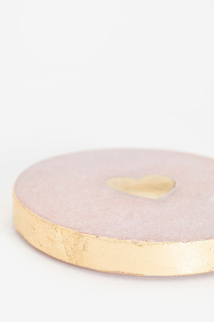 Sissy-Boy Lichtroze marmeren glasonderzetters met hart-4st.