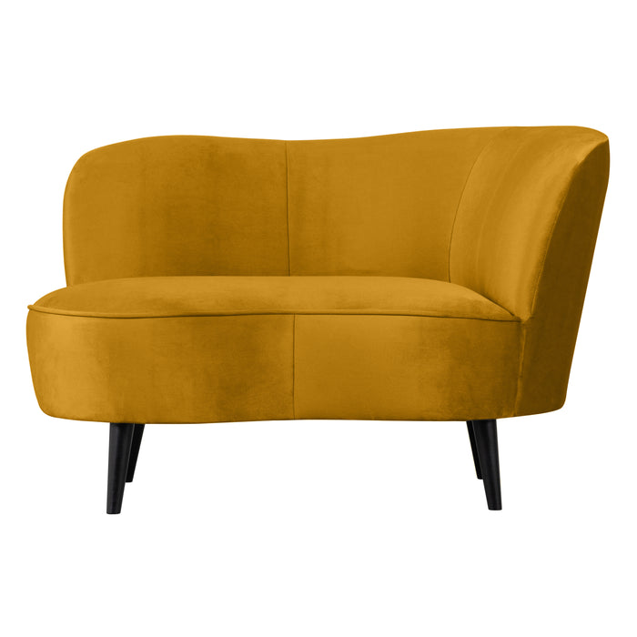 WOOOD Sara Loungefauteuil Rechts - Velvet - Oker - 71x112x81
