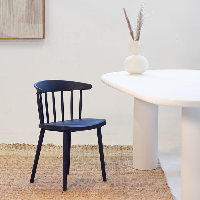 Giga Meubel - Tuinstoelen Stapelbaar - Zwart - Kunststof - Set van 2