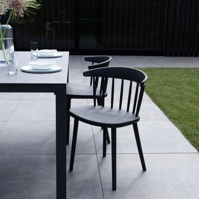 Giga Meubel - Tuinstoelen Stapelbaar - Zwart - Kunststof - Set van 2