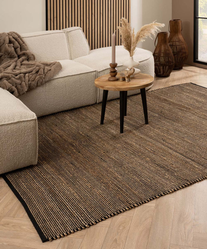 Boho&me Jute vloerkleed - Torget naturel|zwart - 300x400 cm
