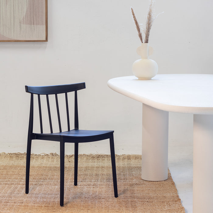 Giga Meubel - Tuinstoelen Stapelbaar - Zwart - Kunststof - Set van 2