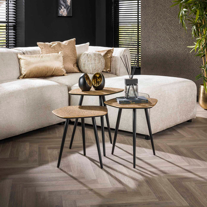 Fraaai Dante salontafel set van 3 - brons antiek