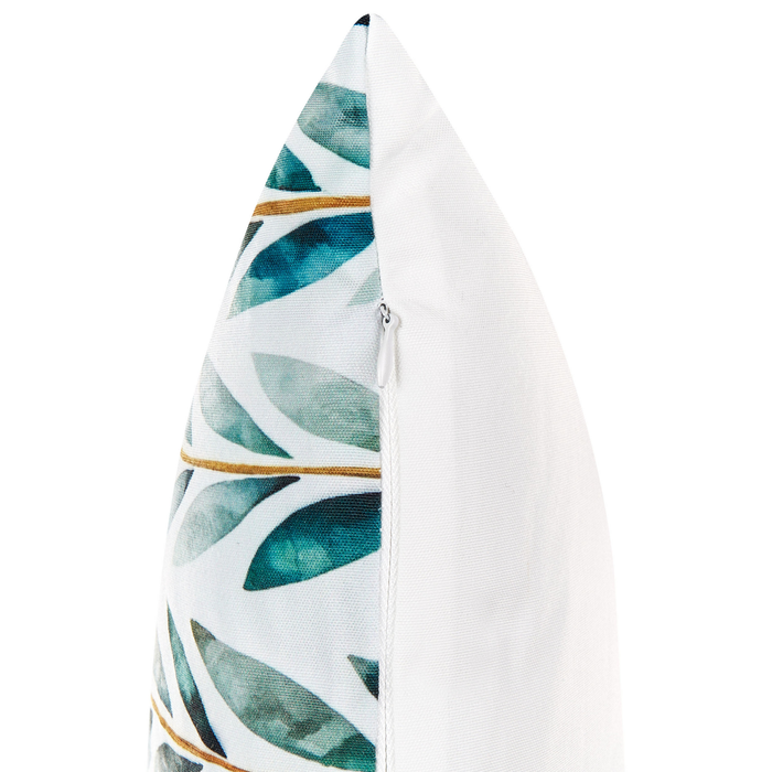 Beliani-LOANO-Tuinkussen set van 2-Wit|Groen-40 x 60 cm-Polyester