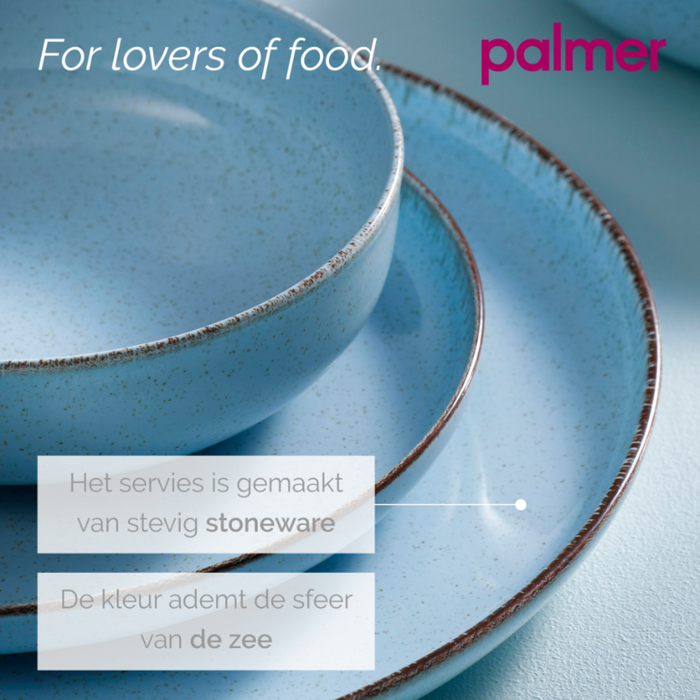 Palmer Serviesset Antigo Porselein 6-persoons 24-delig Blauw