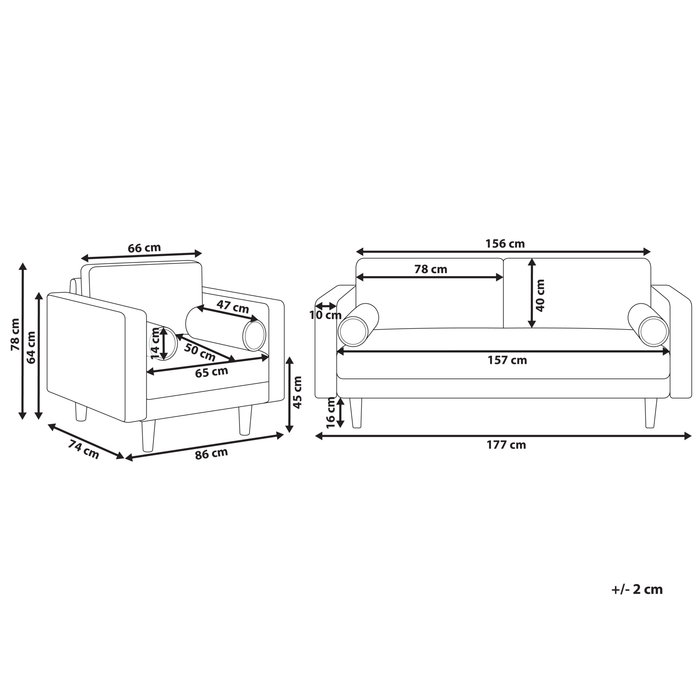 Beliani - NURMO - Woonkamer set 4-zits - Donkergroen - Polyester