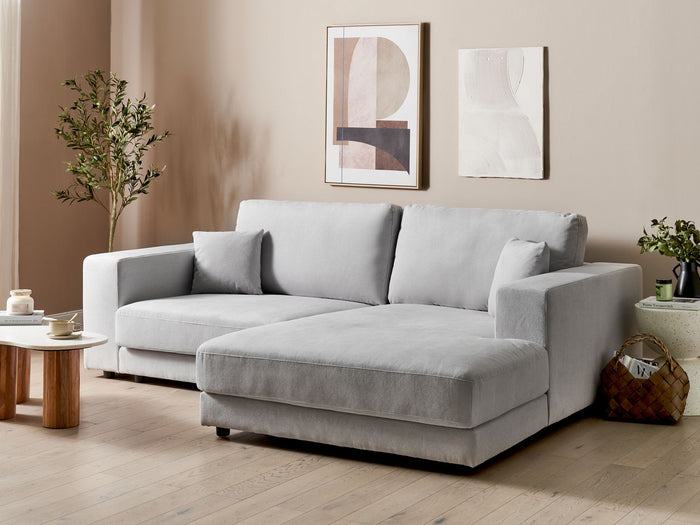 Beliani-LOFOTEN-Driezitsbank-Lichtgrijs-Linkszijdig-Polyester