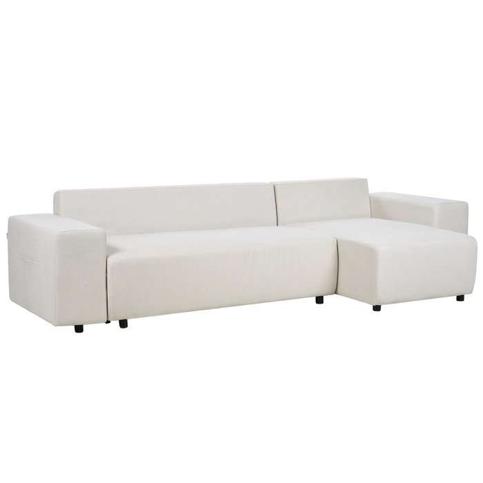 Beliani-LUSPA-Hoekbank met opbergruimte-Lichtbeige-Linkszijdig-Stof