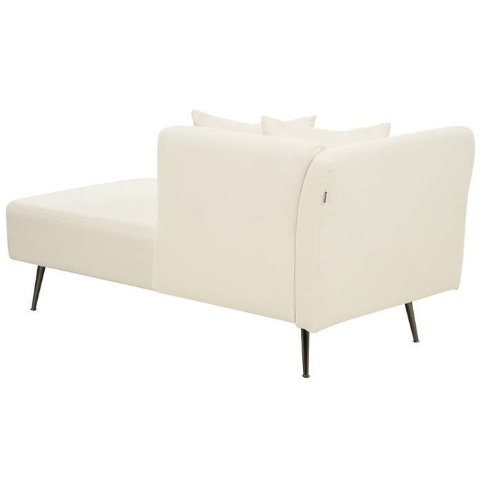 Beliani - RIOM - Chaise longue - Gebroken wit - Linkszijdig - Bouclé