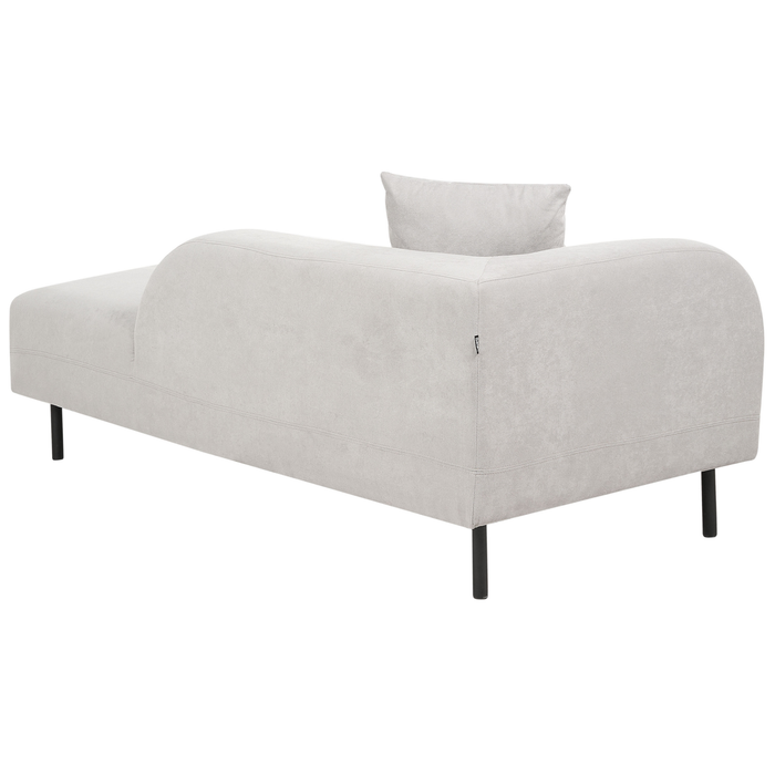 Beliani - LE CRAU - Chaise longue - Lichtgrijs - Linkszijdig - Stof