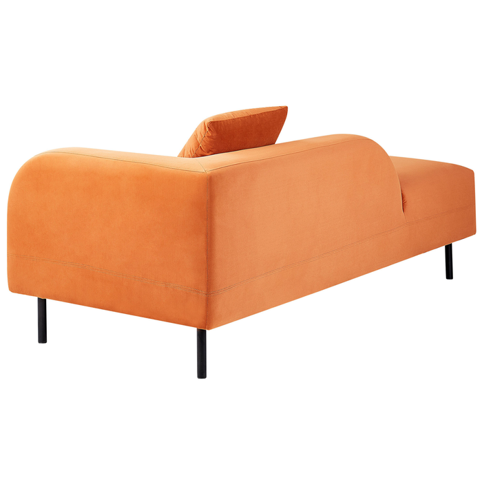 Beliani - LE CRAU - Chaise longue - Oranje - Rechtszijdig - Fluweel