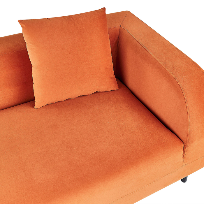 Beliani - LE CRAU - Chaise longue - Oranje - Rechtszijdig - Fluweel
