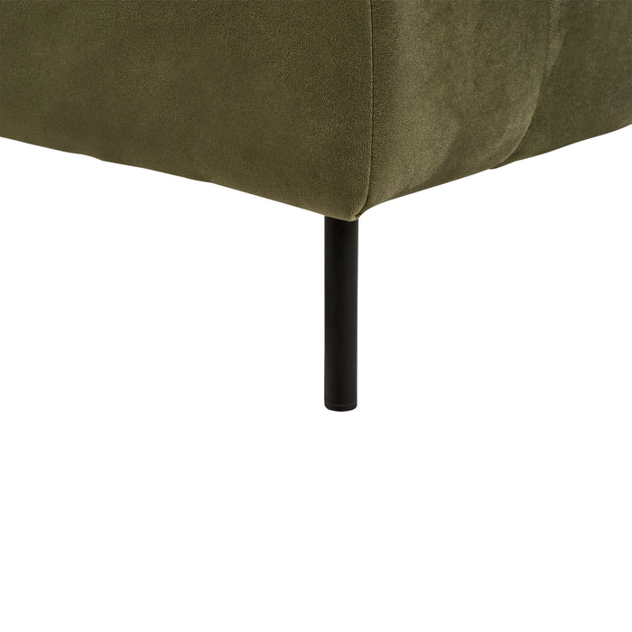 Beliani - LANNILS - Chaise longue - Olijfgroen - Linkszijdig - Fluweel