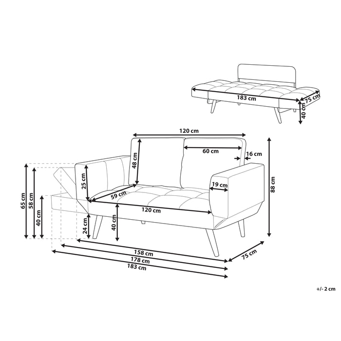 Beliani - BREKKE - Slaapbank - Lichtgroen - Polyester