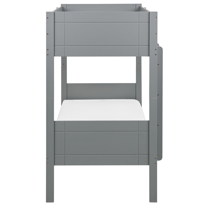 Beliani - MAULDE - Stapelbed - Grijs - 90 x 200 cm - Rubberhout