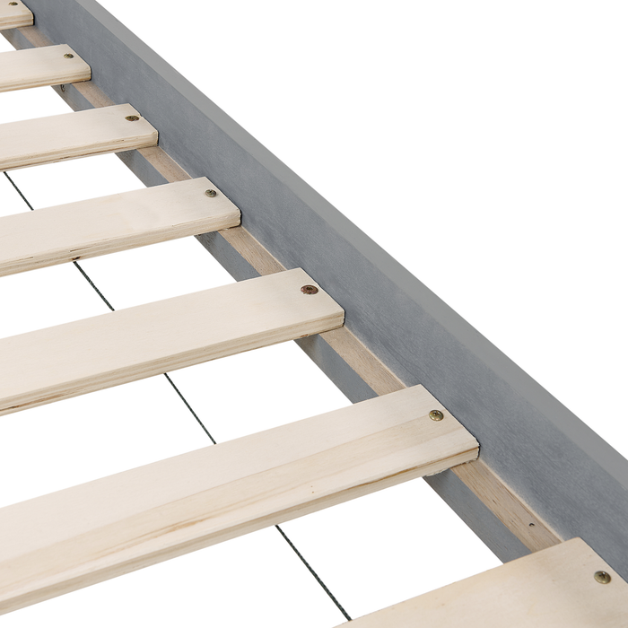 Beliani - MAULDE - Stapelbed - Grijs - 90 x 200 cm - Rubberhout