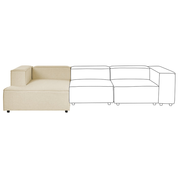 Beliani - APRICA - Chaise longue - Beige - Rechterzijde - Linnen