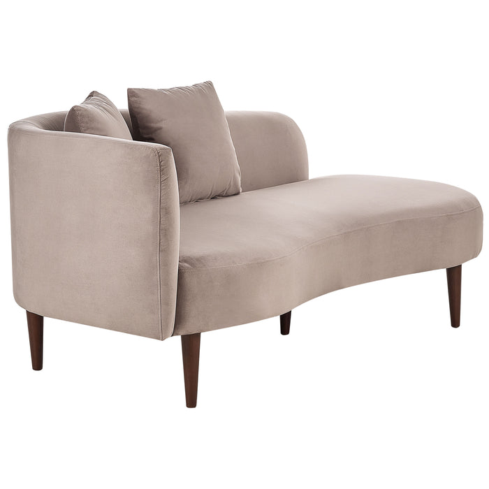 Beliani - CHAUMONT - Chaise longue - Taupe - Linkerzijde - Fluweel