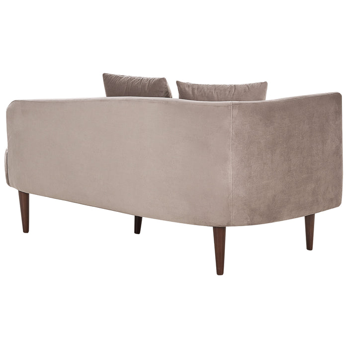 Beliani - CHAUMONT - Chaise longue - Taupe - Linkerzijde - Fluweel