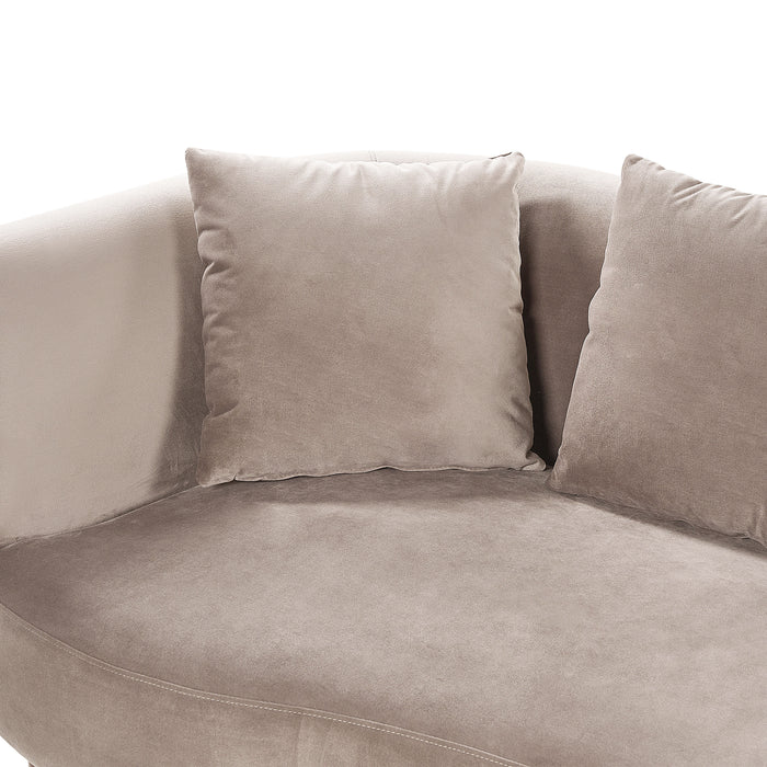 Beliani - CHAUMONT - Chaise longue - Taupe - Linkerzijde - Fluweel