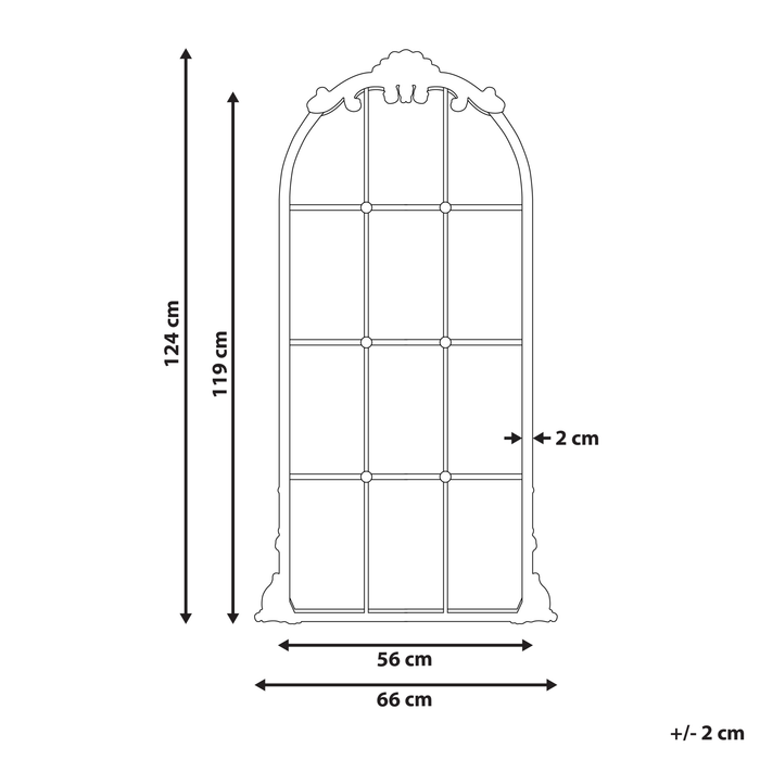 Beliani - NOIDAN - Wandspiegel - Goud - 66 x 124 cm - Metaal