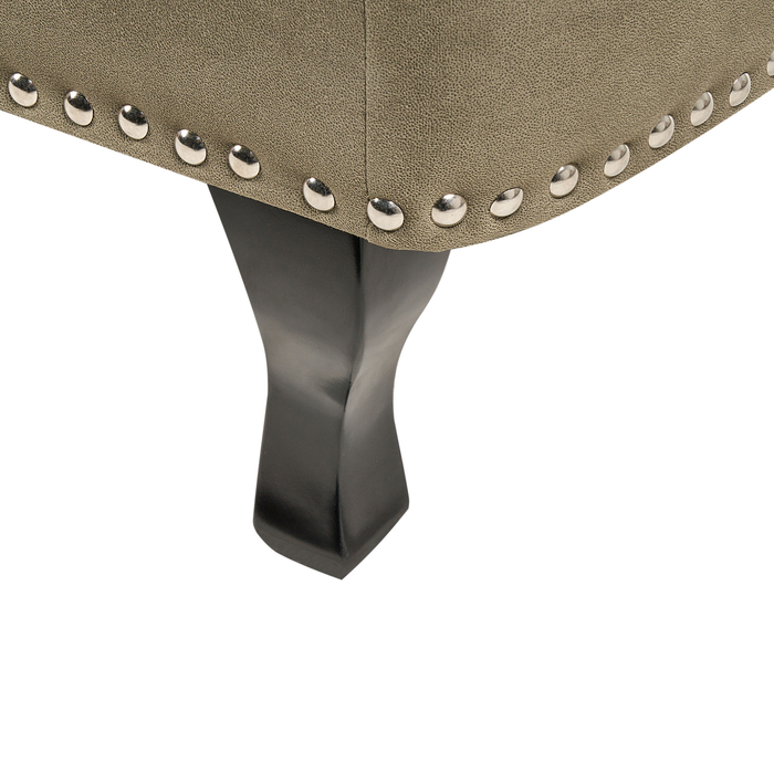 Beliani - NIMES - Chaise longue - Olijfgroen - Linkerzijde - Fluweel