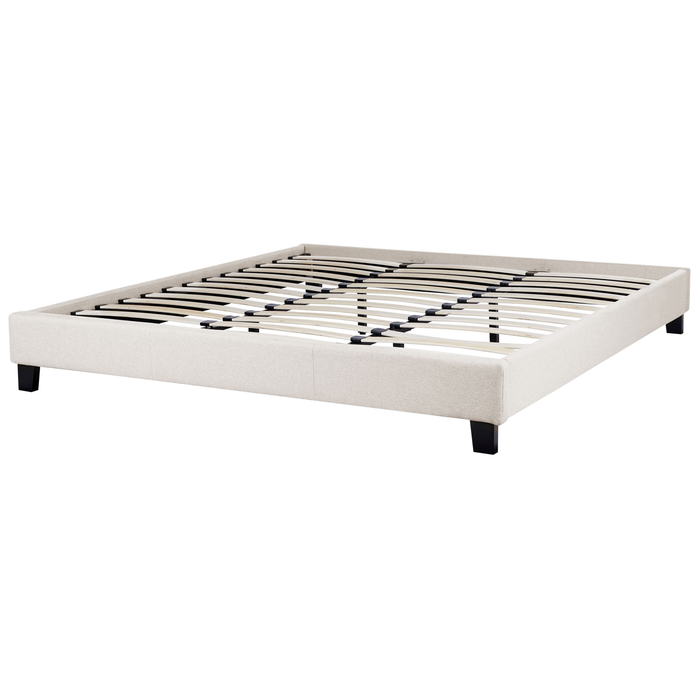 Beliani-ROANNE -Tweepersoonsbed-Lichtbeige-180 x 200 cm-Polyester