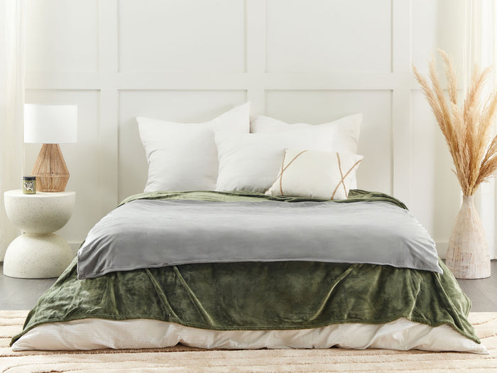 Beliani-RHEA-Verzwaringsdeken hoes-Grijs-100 x 150 cm-Polyester