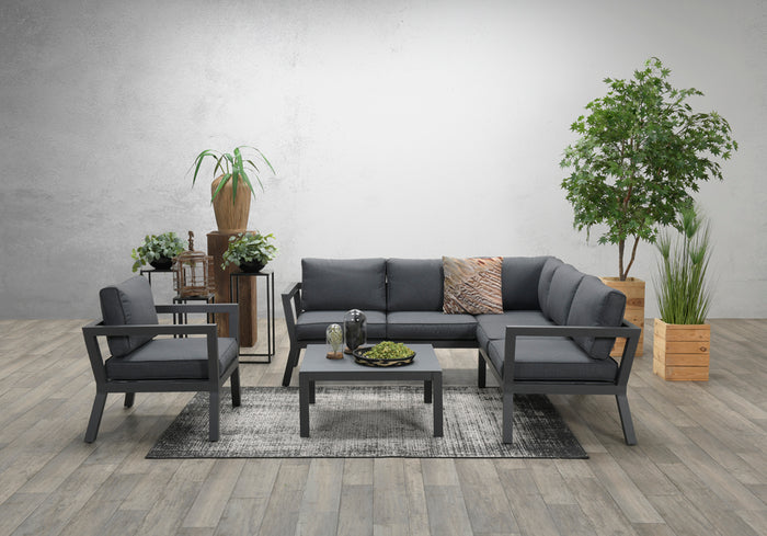 Calgary aluminium loungestoel - Carbon