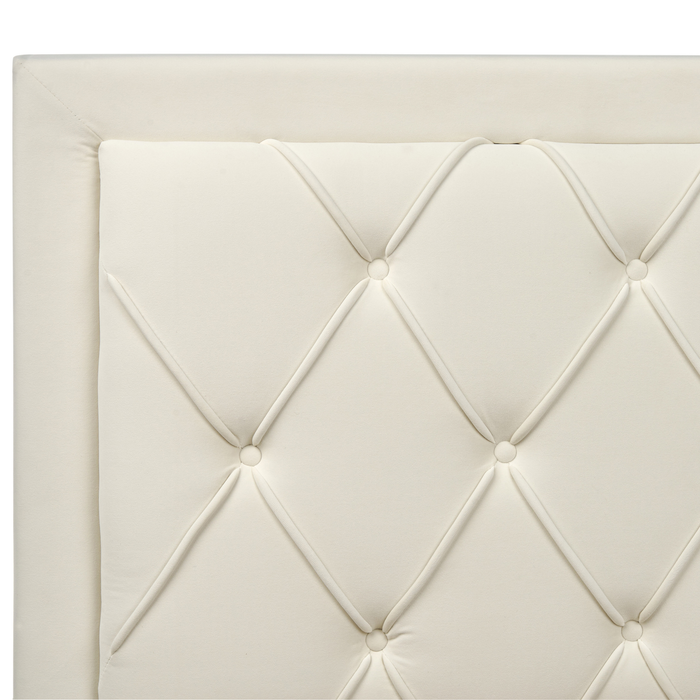 Beliani-LIEVIN-Bed met opbergruimte-Lichtbeige-140 x 200 cm-Fluweel