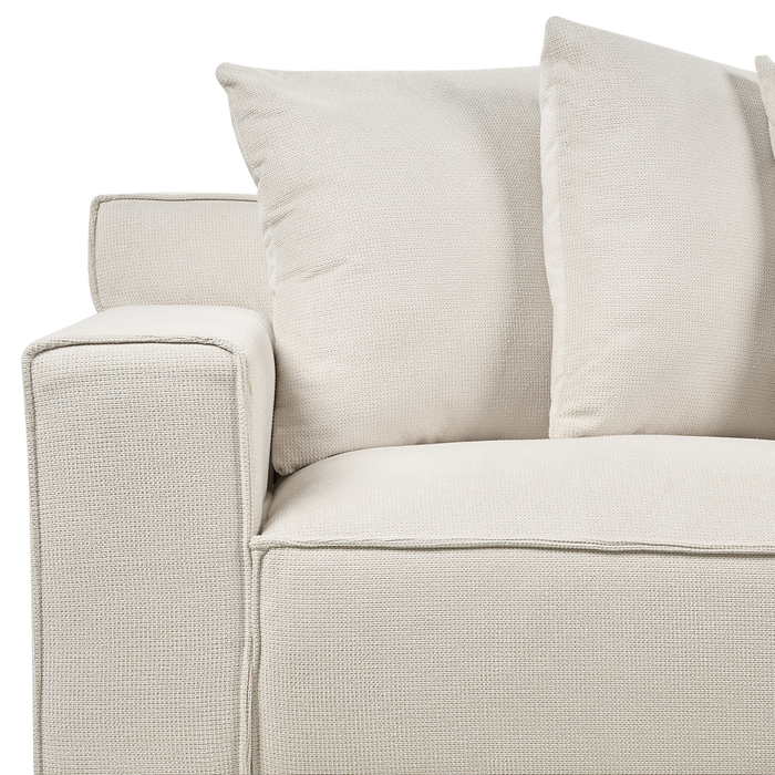 Beliani - VISKAN - Driezitsbank - Gebroken wit - Chenille