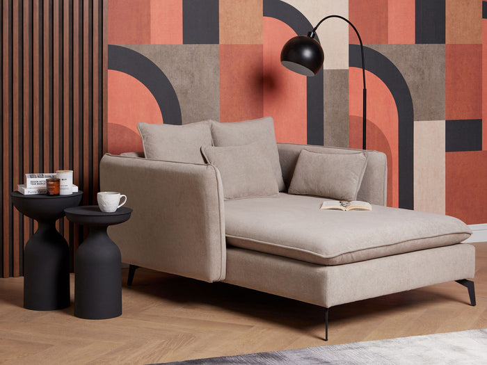 Beliani - CHARMES - Chaise Longue - Taupe - Polyester