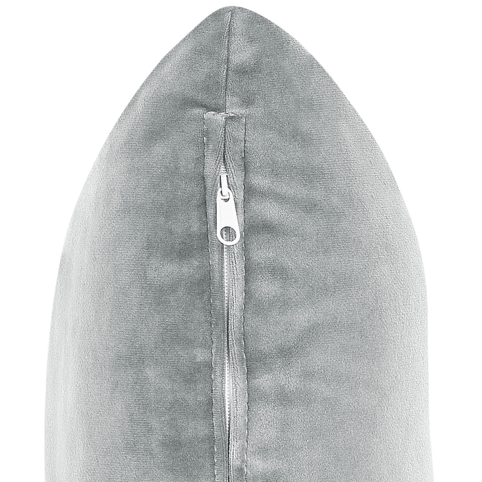 Beliani-CHAUMONT-Chaise longue-Lichtgrijs-Linkerzijde- Fluweel