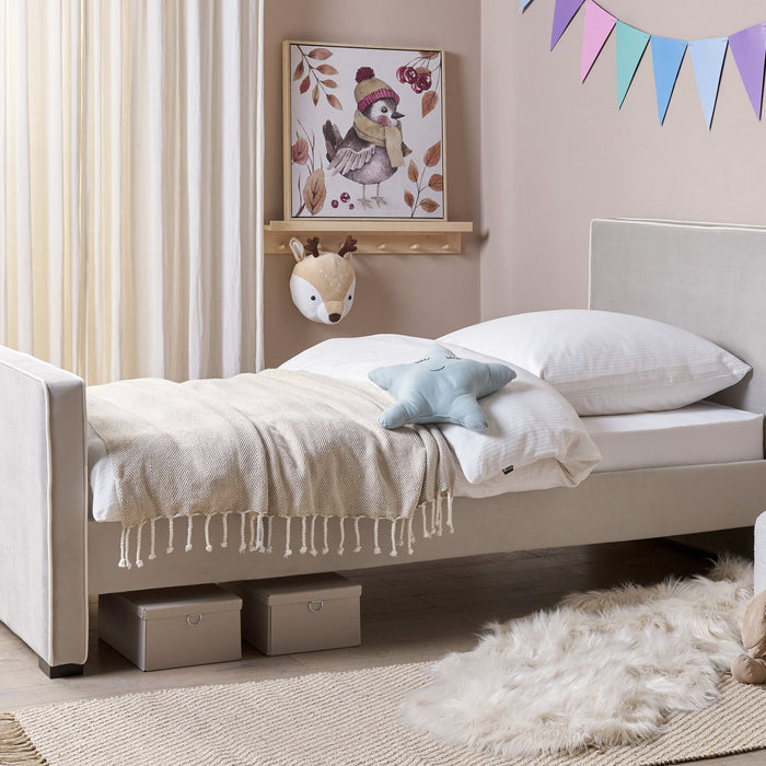 Beliani - TEENIE - Eenpersoonsbed - Lichtgrijs - 90 x 200 cm - Fluweel