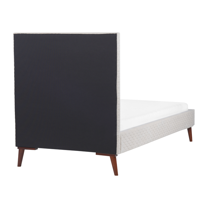 Beliani-BAYONNE-Eenpersoonsbed-Gebroken wit-90 x 200 cm-Fluweel