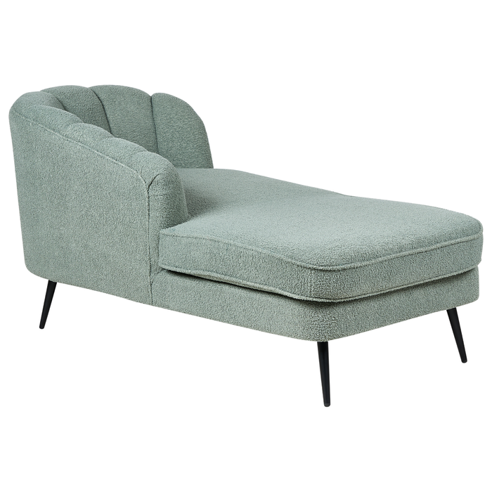Beliani - ALLIER - Chaise longue - Groen - Rechterzijde - Bouclé