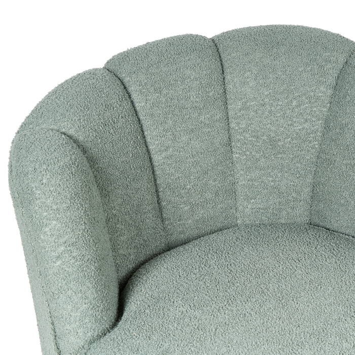 Beliani - ALLIER - Chaise longue - Groen - Rechterzijde - Bouclé