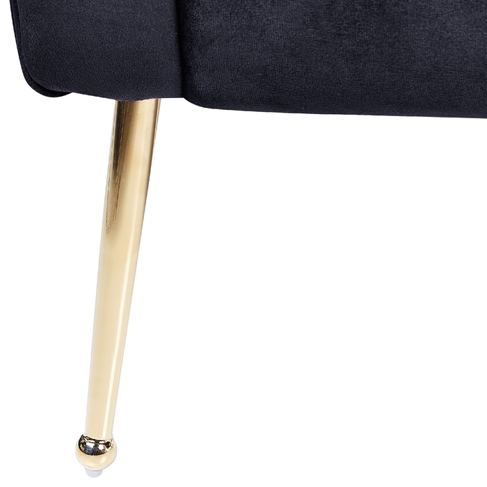 Beliani - NANTILLY - Chaise longue - Zwart - Fluweel