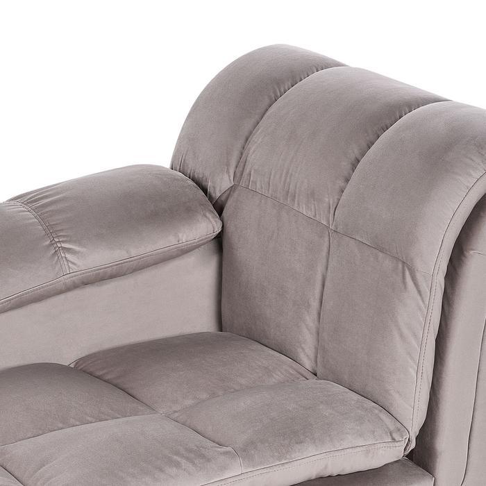 Beliani - LORMONT - Chaise longue - Taupe - Rechterzijde - Fluweel