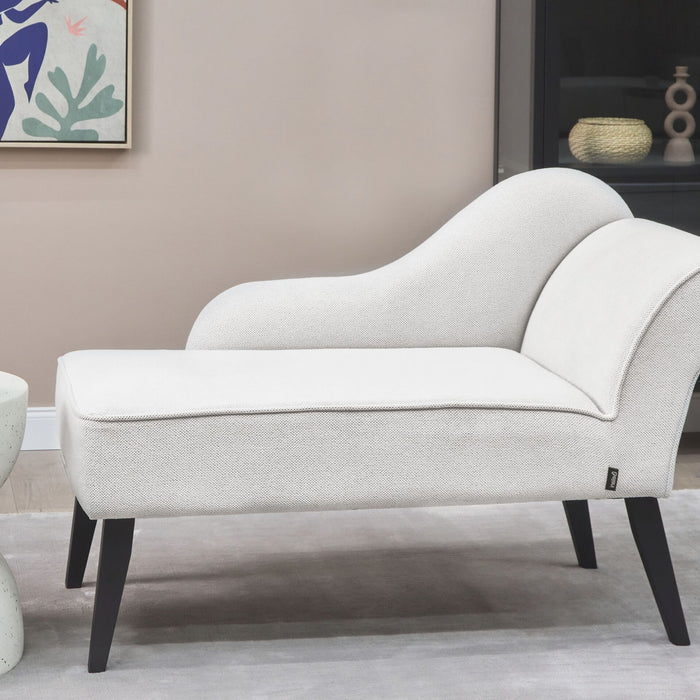 Beliani - BIARRITZ - Chaise longue - Wit - Rechtszijdig - Polyester