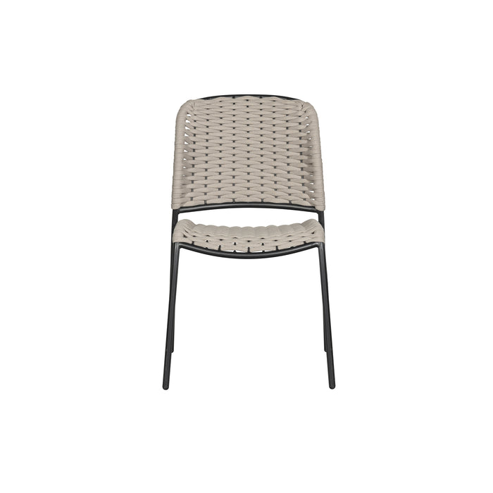 WOOOD Taku Tuinstoel Zonder Armleuning - Polyester - Zand -Set van 2