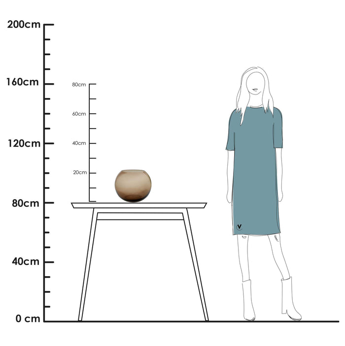 Vase The World Zambezi Vaas taupe Ø25 x H20,5 cm