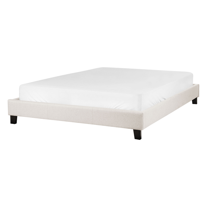 Beliani-ROANNE-Tweepersoonsbed-Lichtbeige-140 x 200 cm-Polyester