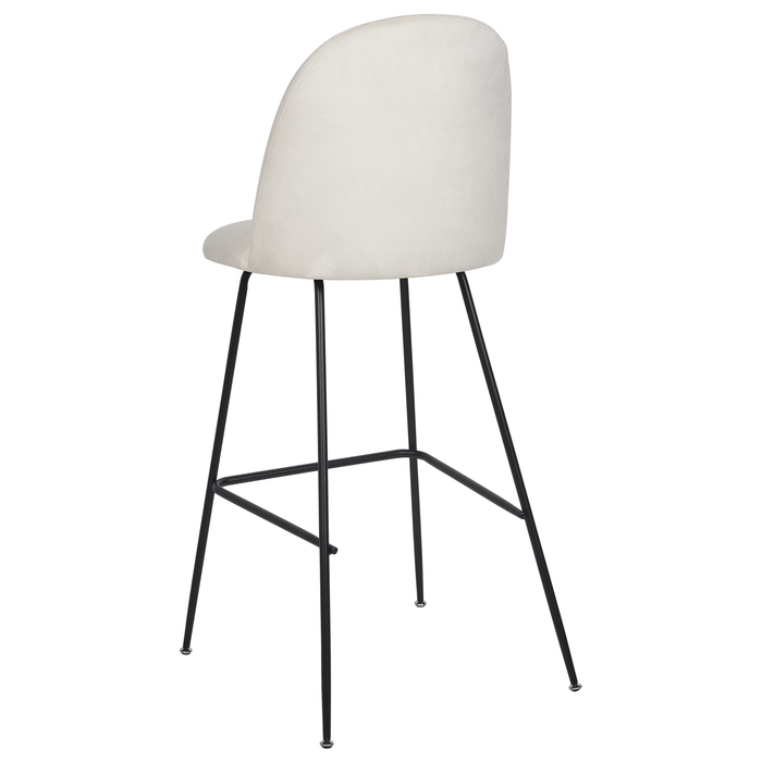 Beliani - ARCOLA - Barkruk set van 2 - Gebroken wit - Fluweel