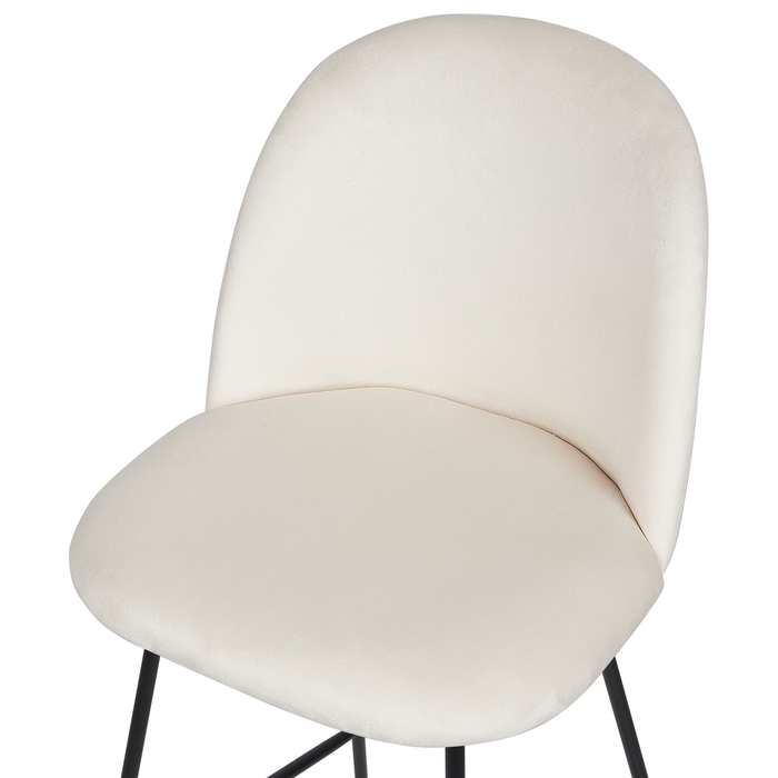 Beliani - ARCOLA - Barkruk set van 2 - Gebroken wit - Fluweel