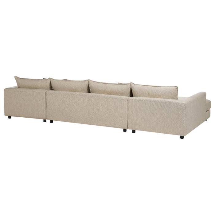 Beliani - LILVIKEN - Bank U-vormig - Beige - 5 persoons - Polyester