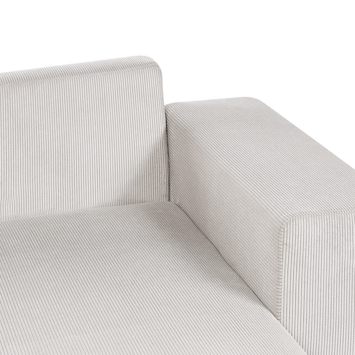 Beliani - LUSPA - Hoekbank - Lichtbeige - Linkszijdig - Corduroy